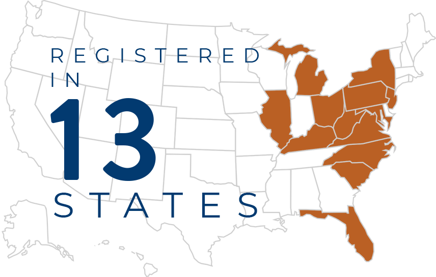 Registered in 13 States